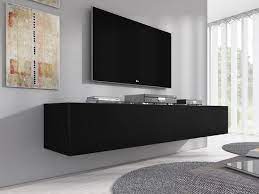 zwevend tv meubel zwart