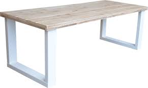 witte houten eettafel