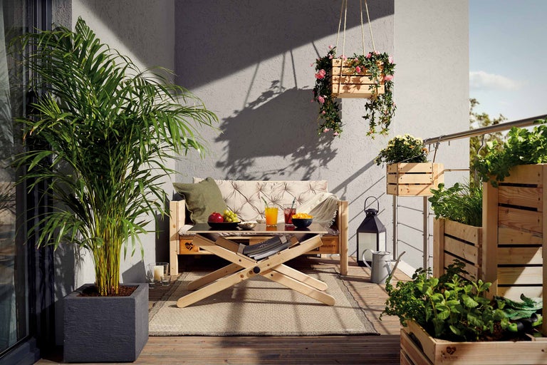 kleine tuinset balkon