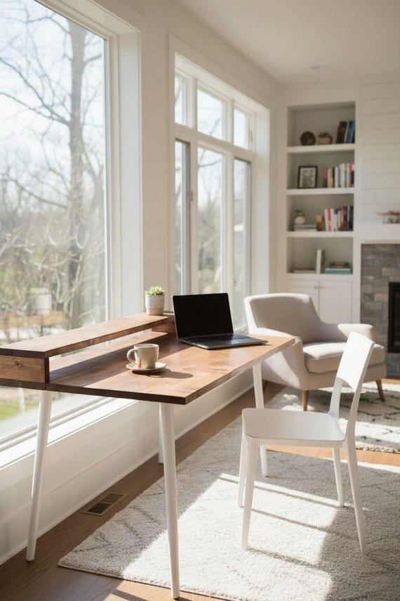 massief houten bureau