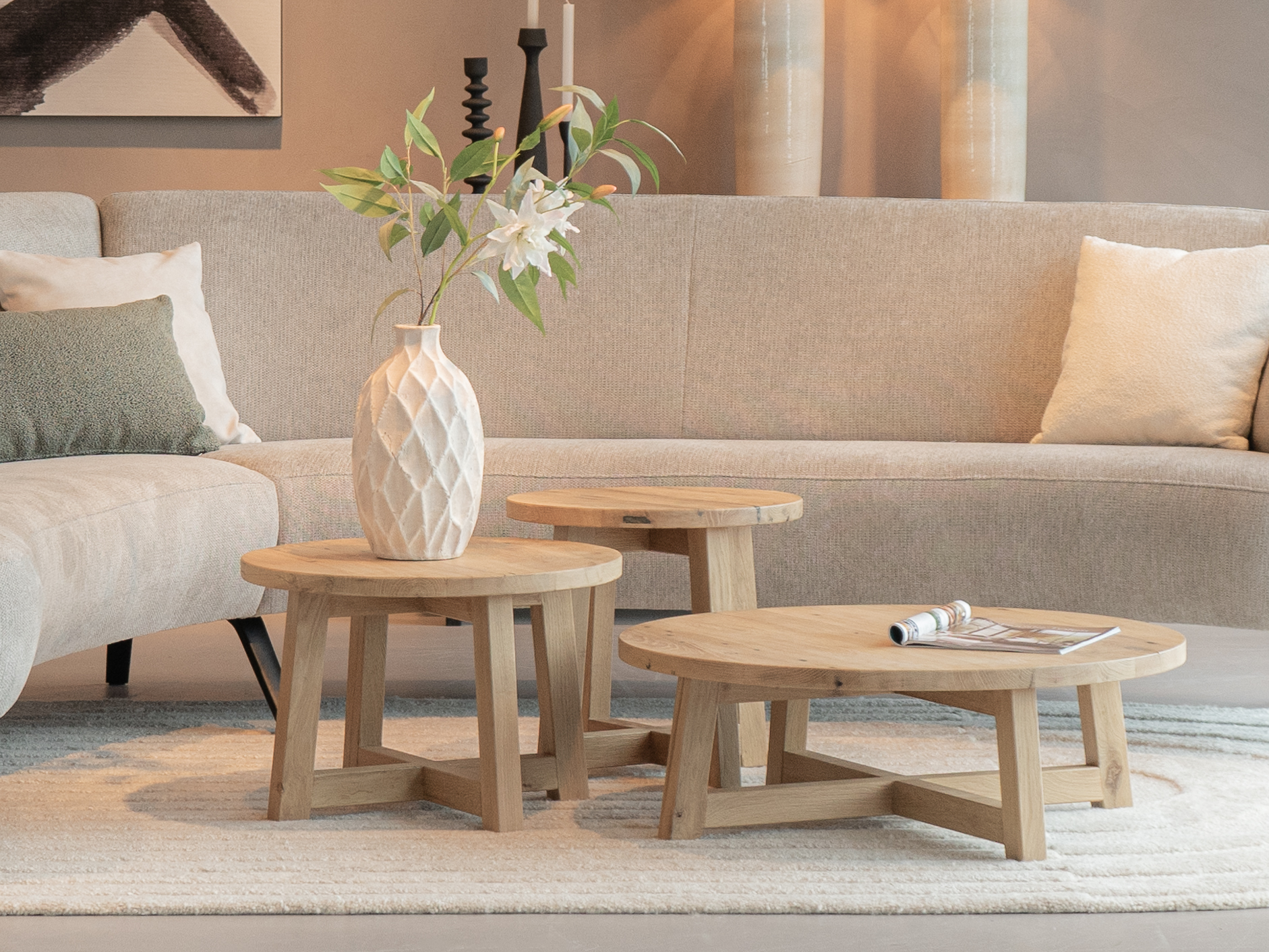 salontafel rond hout